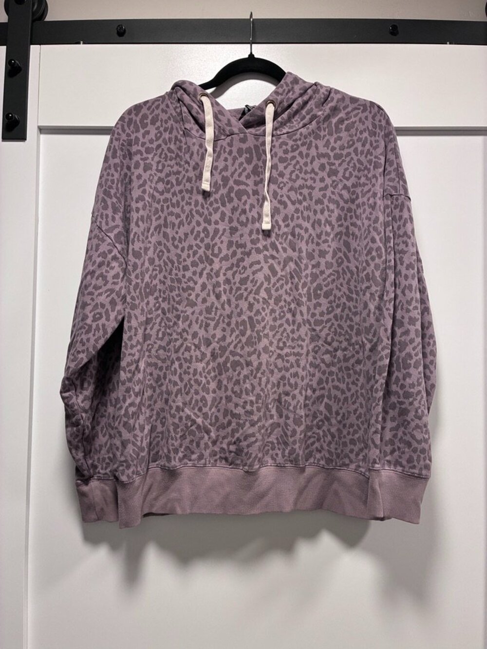 Buffalo David Bitton Leopard Print Hoodie Mauve Purple Women's L